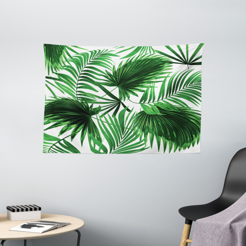 Vivid Leaves Growth Wide Tapestry