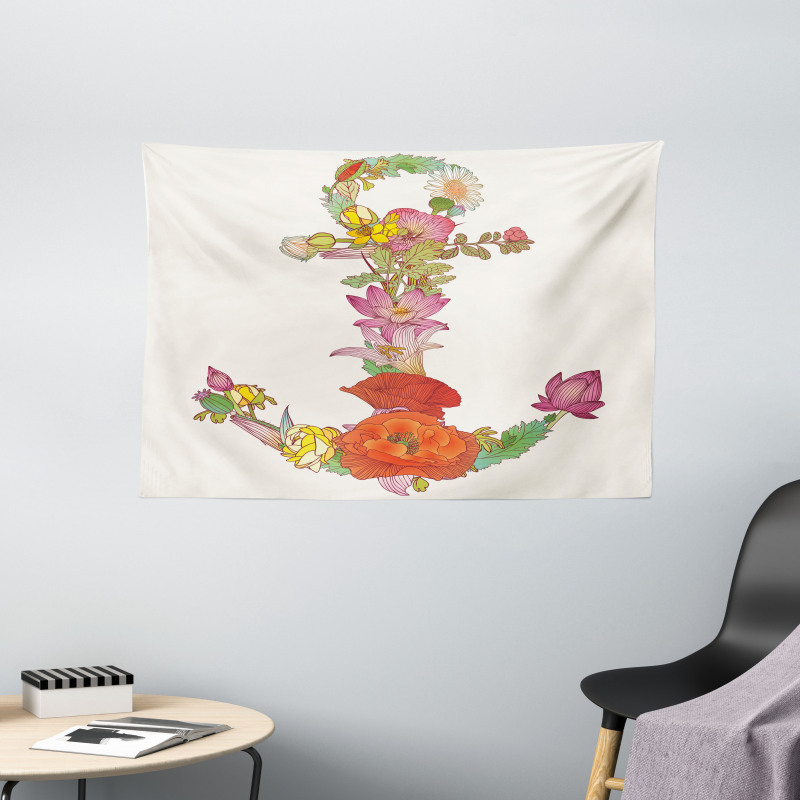 Spring Flowers Blooming Wide Tapestry