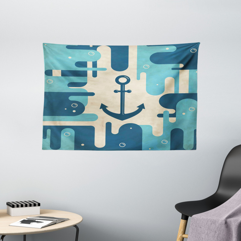 Sea Abstract Design Wide Tapestry