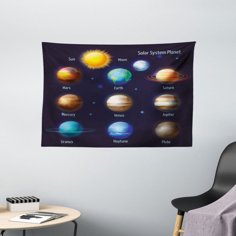 Solar System and Sun Wide Tapestry