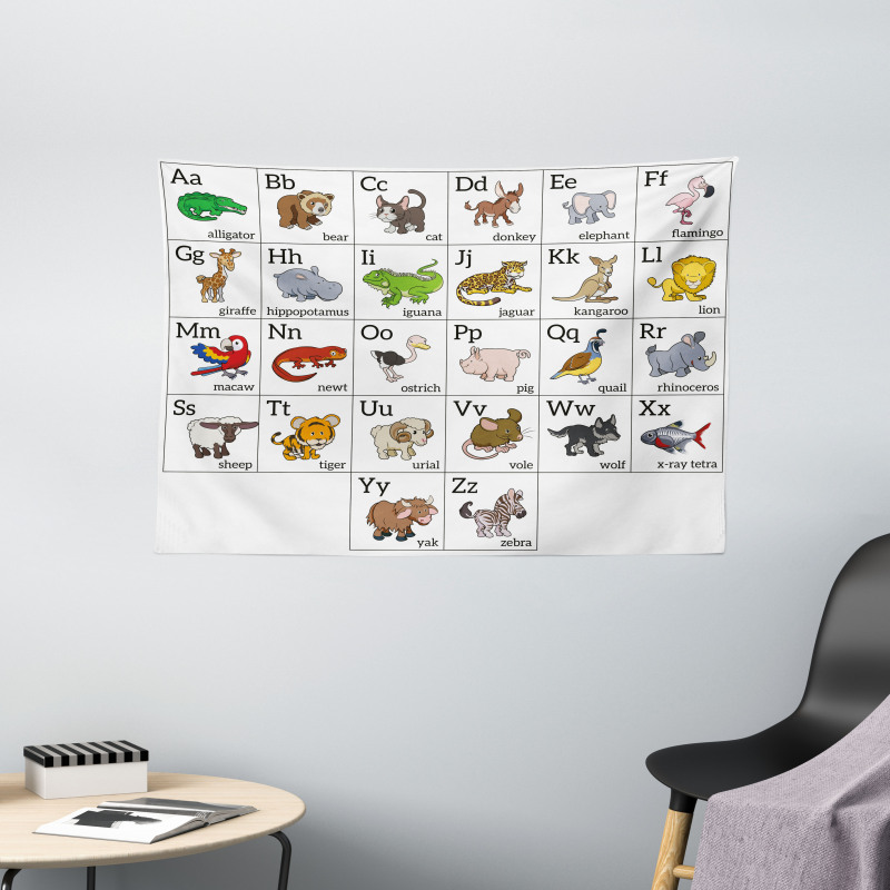 Alphabet Chart Wide Tapestry