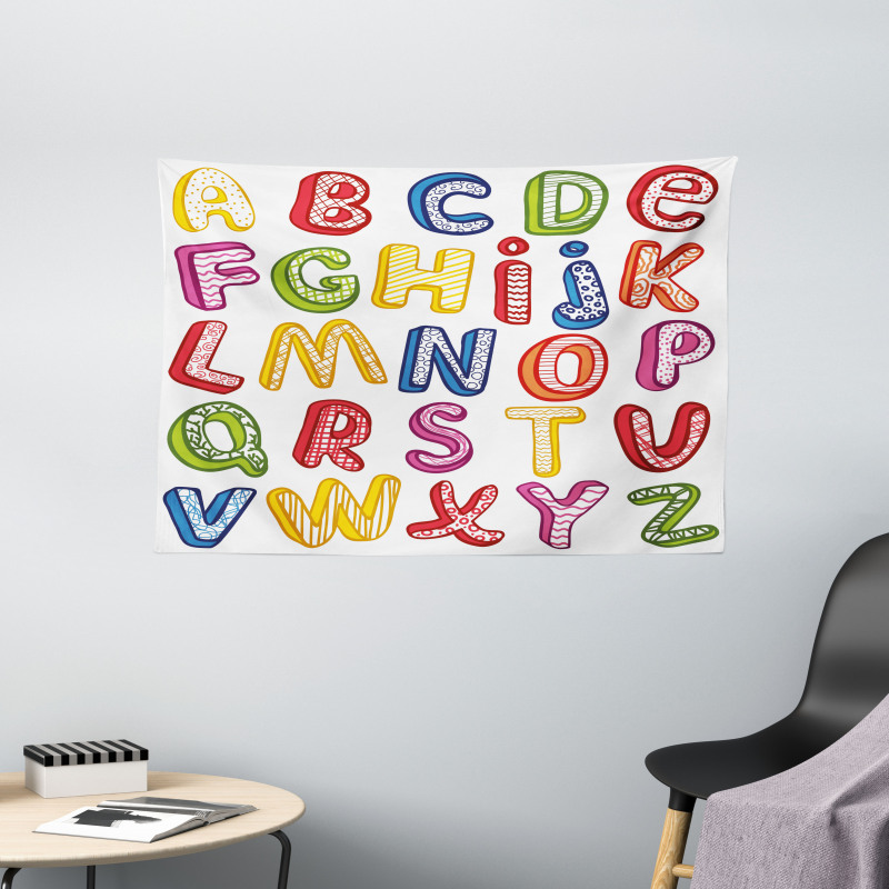 3D Letters ABC Wide Tapestry
