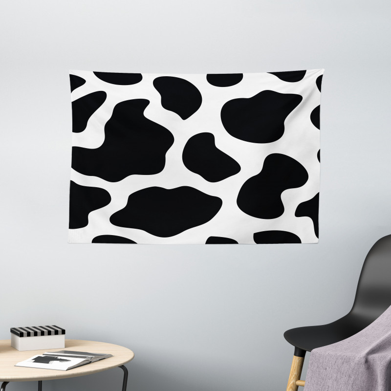 White Cow Hide Barn Wide Tapestry
