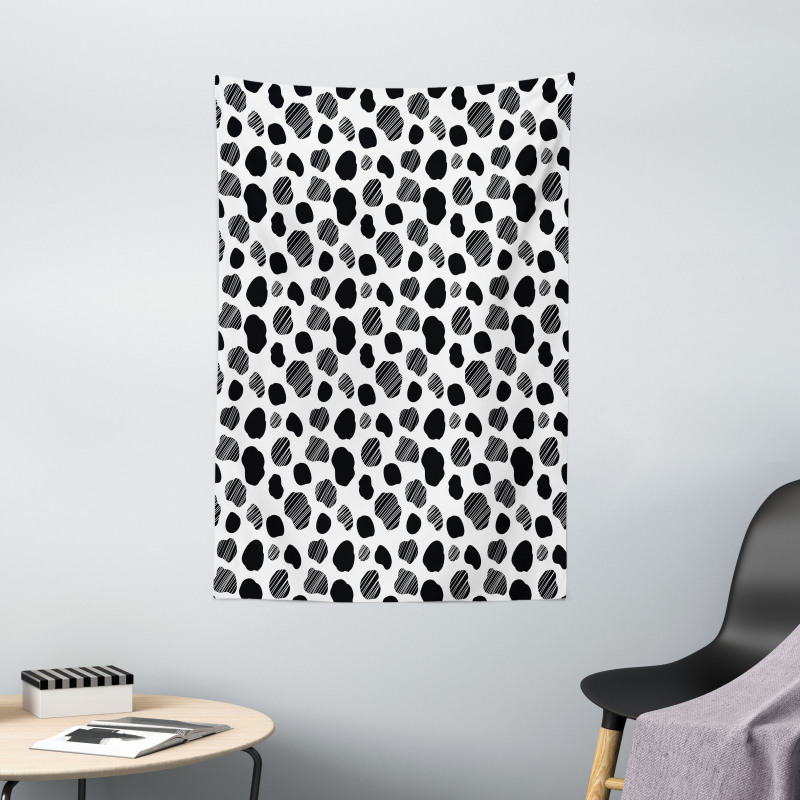 Black and White Dots Tapestry