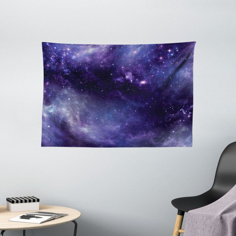 Sky Space Stars Gloomy Wide Tapestry