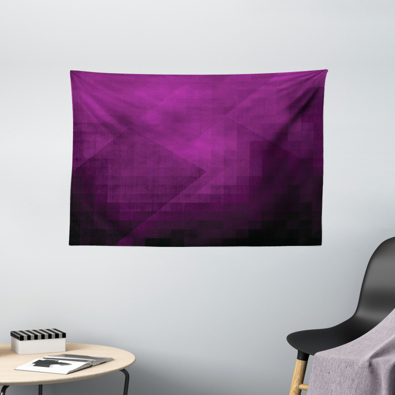 Squares Modern Art Wide Tapestry