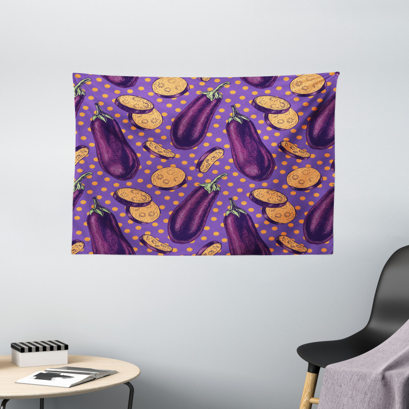 Retro Realistic Dotted Wide Tapestry