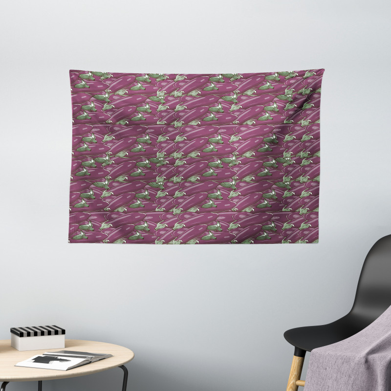 Retro Cusine Eating Wide Tapestry