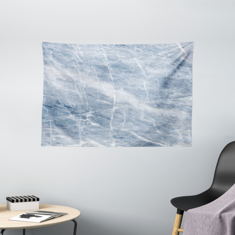 Blue Geography Stone Wide Tapestry