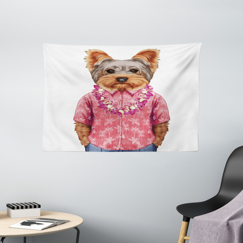 Dog in Humanoid Form Wide Tapestry