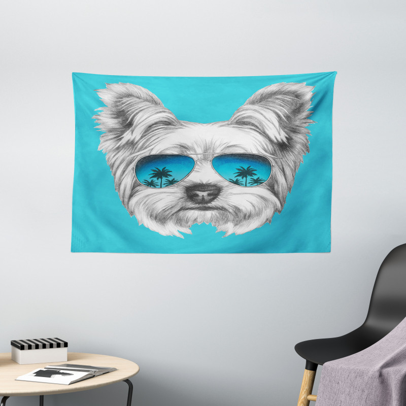 Cool Sunglasses Artwork Wide Tapestry