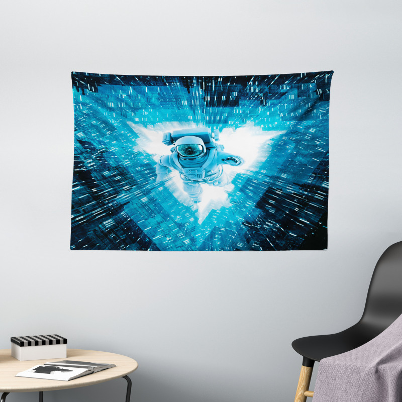 Space Man Diving Wide Tapestry
