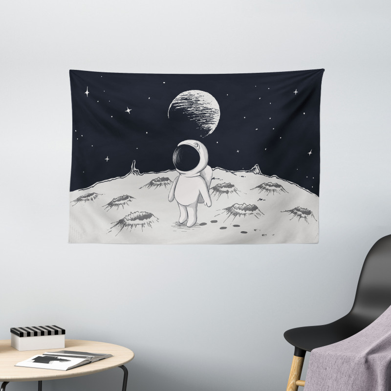 Space Children Happy Wide Tapestry