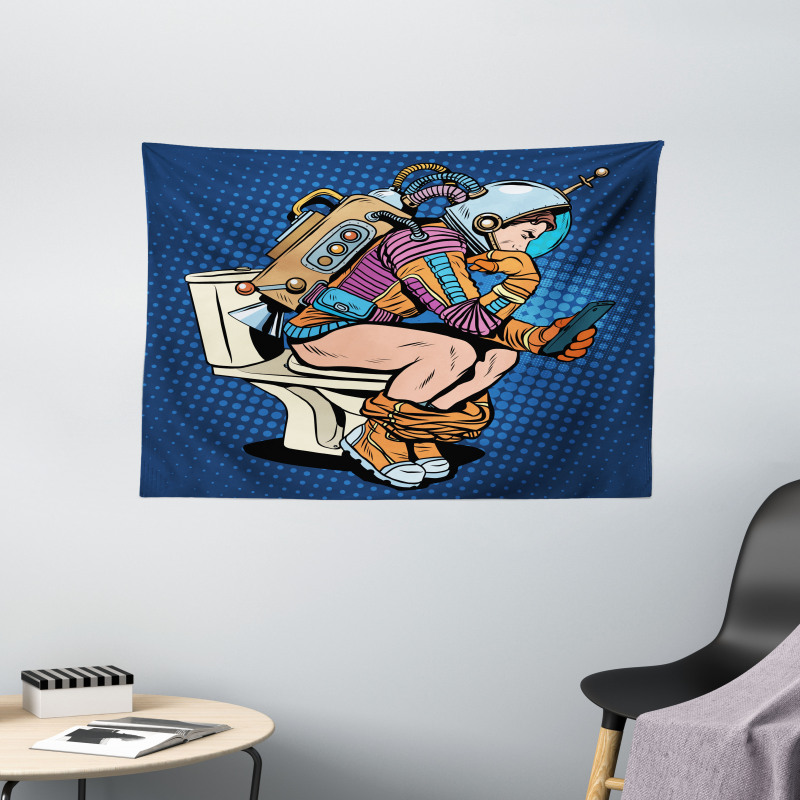 Thinking Man Space Wide Tapestry