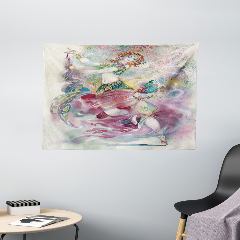 Oriental Dancer Girl Wide Tapestry