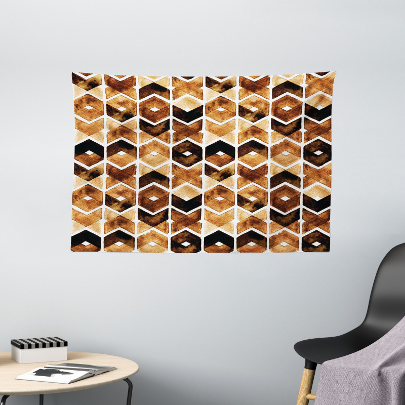 Tribal Chevron Lines Wide Tapestry
