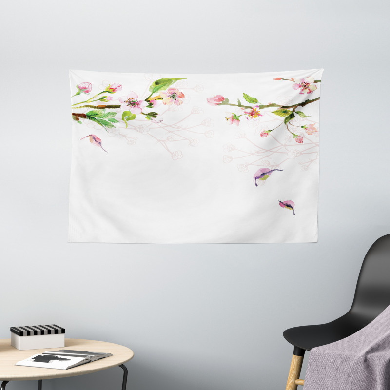 Apple Tree in Spring Wide Tapestry