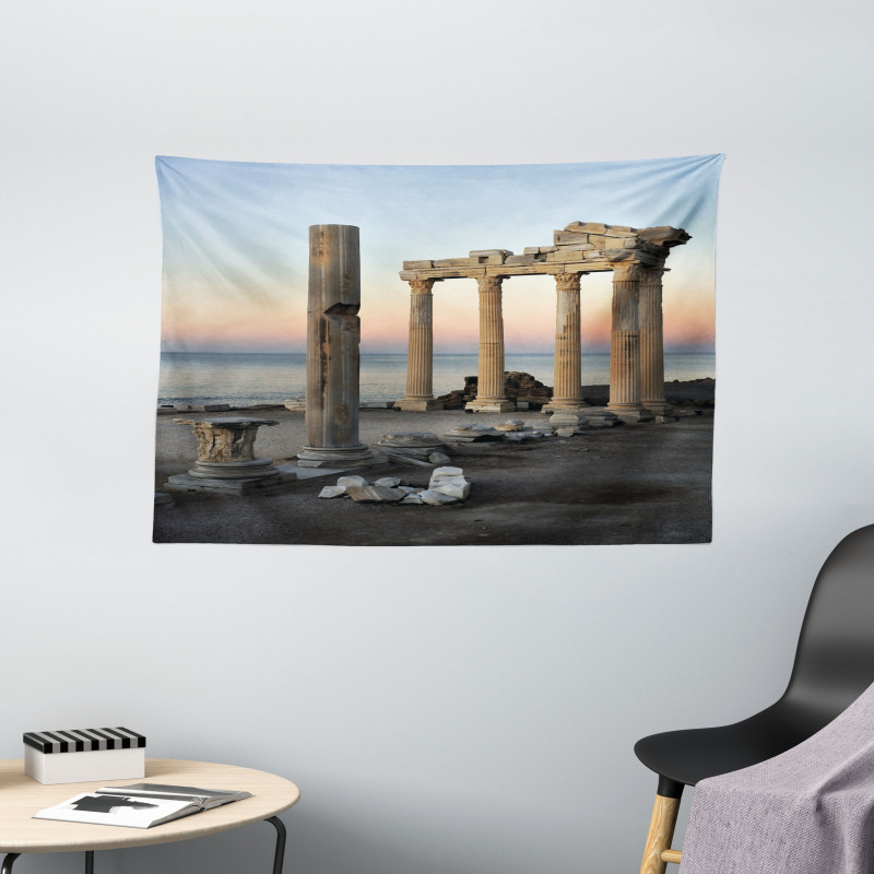 Greece Pillars Wide Tapestry