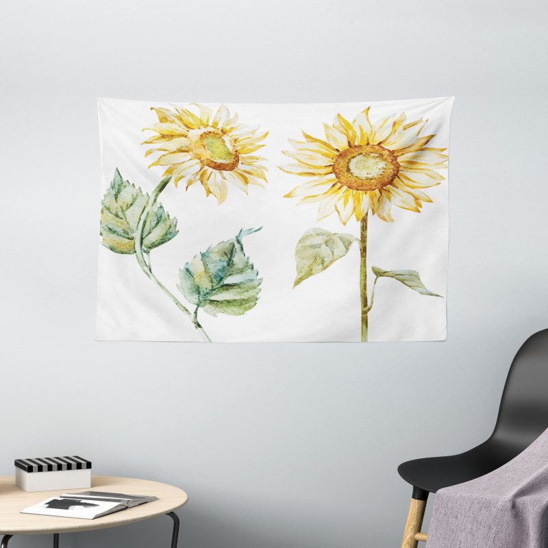 Alluring Sunflowers Wide Tapestry