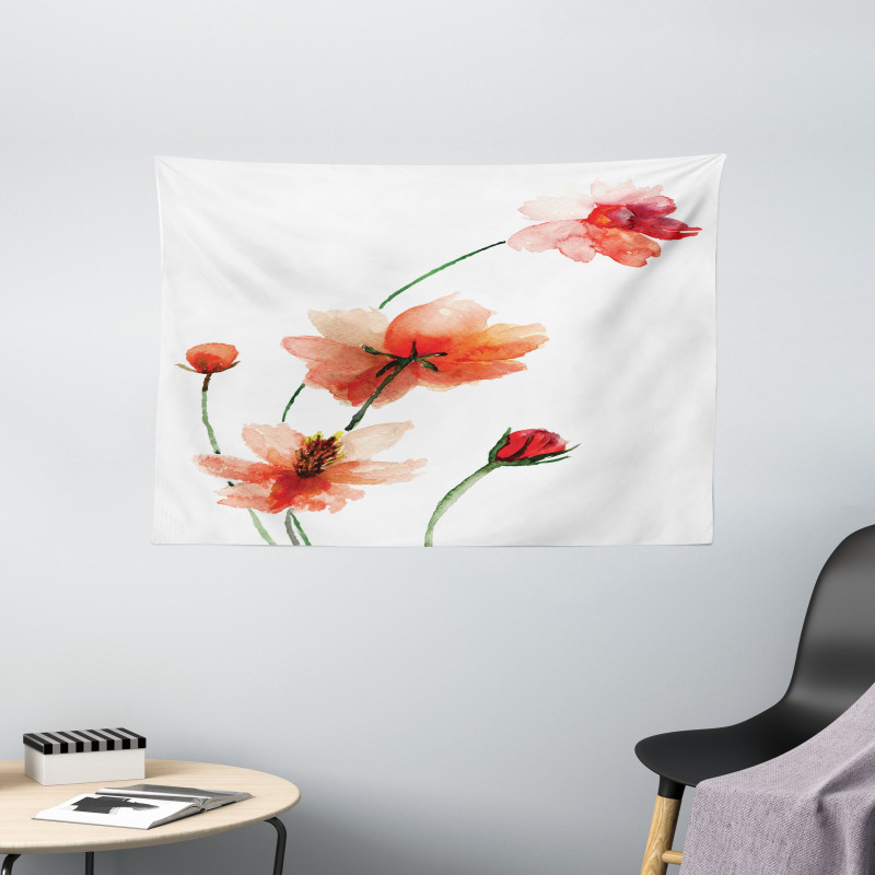 Colorful Wildflowers Wide Tapestry