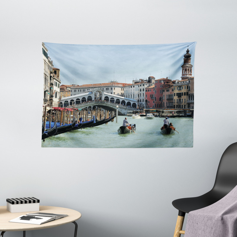 Venice Gondola Canal Photo Wide Tapestry