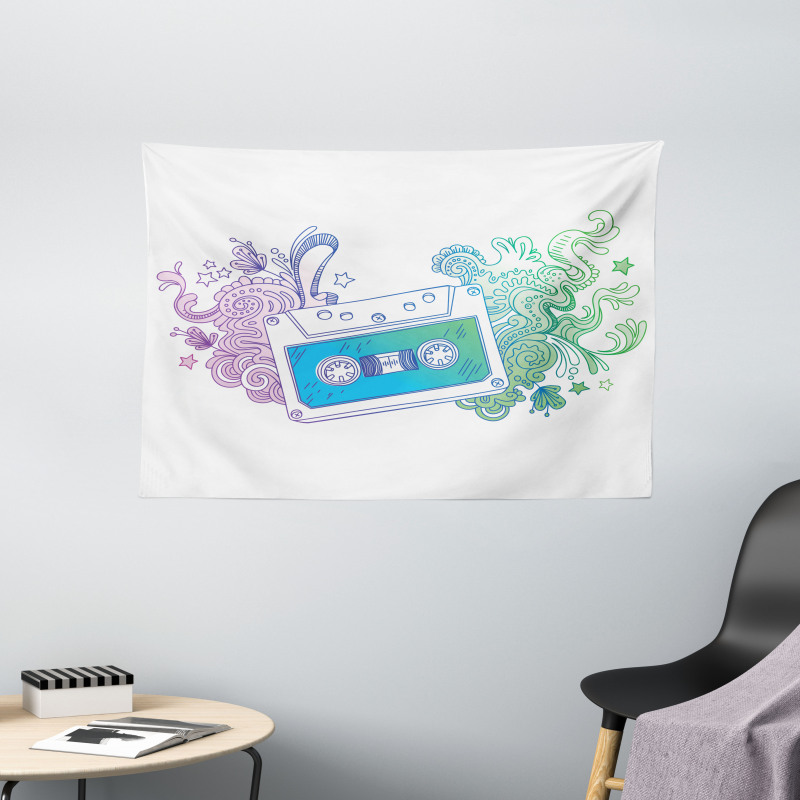 Audio Cassette Tape Wide Tapestry