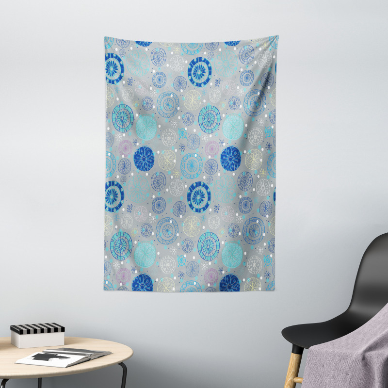 Abstract Snowflakes Tapestry