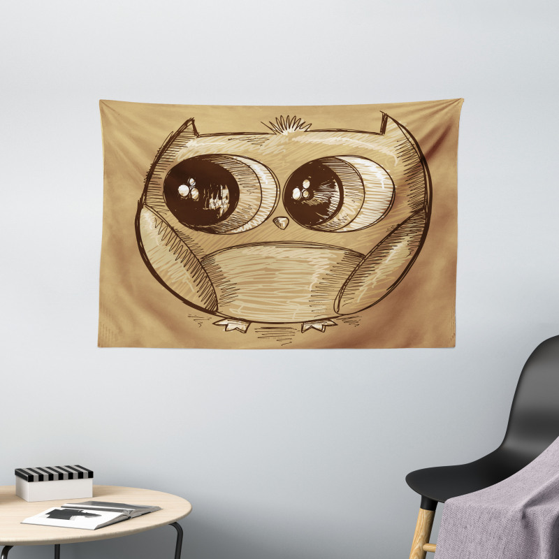 Owl Big Eyes Wide Tapestry