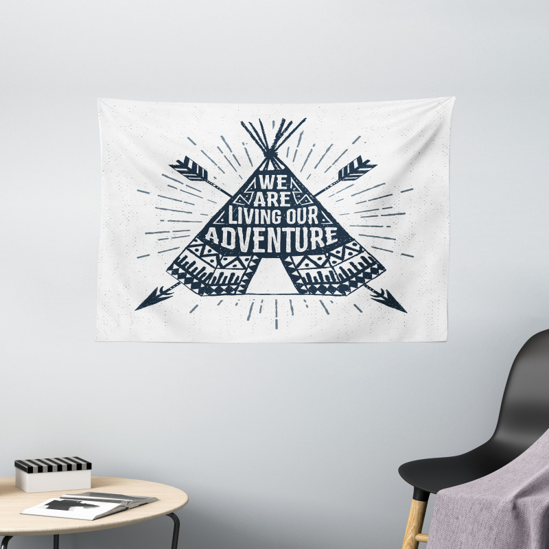 Teepee with Arrows Wide Tapestry
