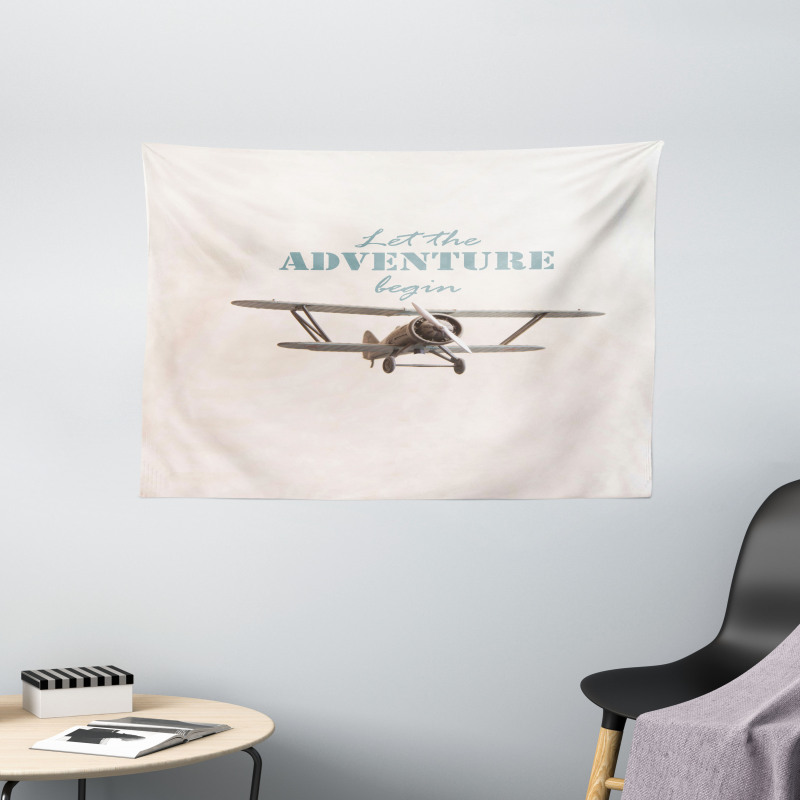 Tropical Summer Plane Wide Tapestry