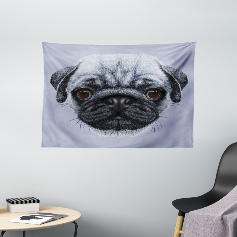 Young Puppy Giant Eyes Wide Tapestry