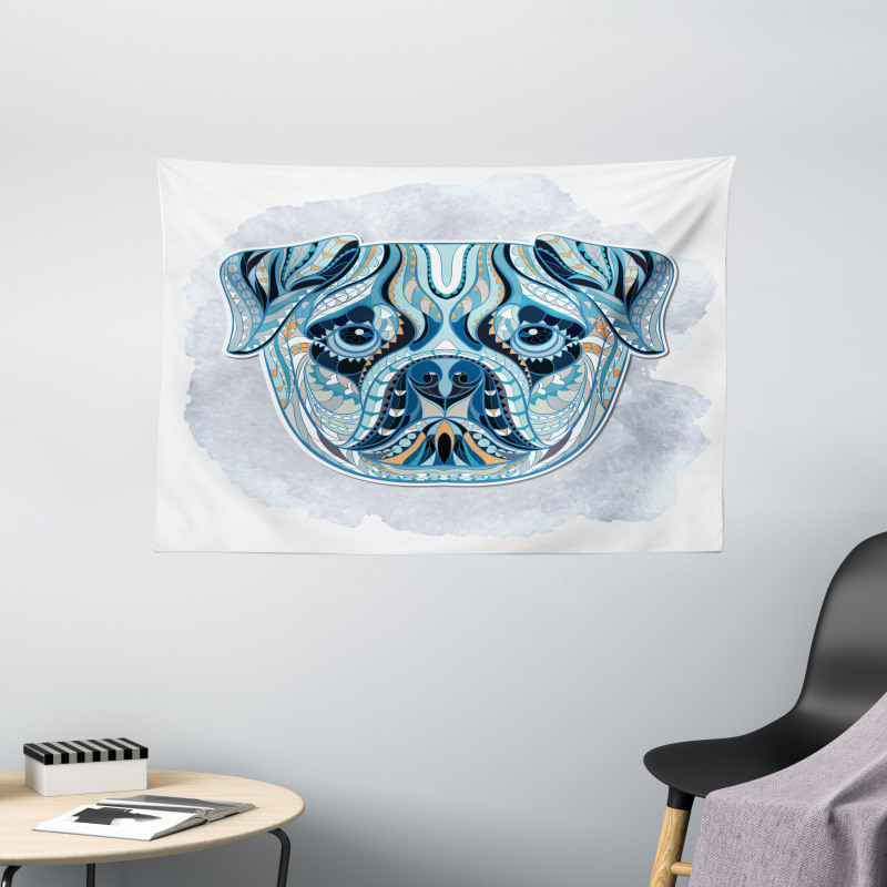 Pattern Dog Wide Tapestry