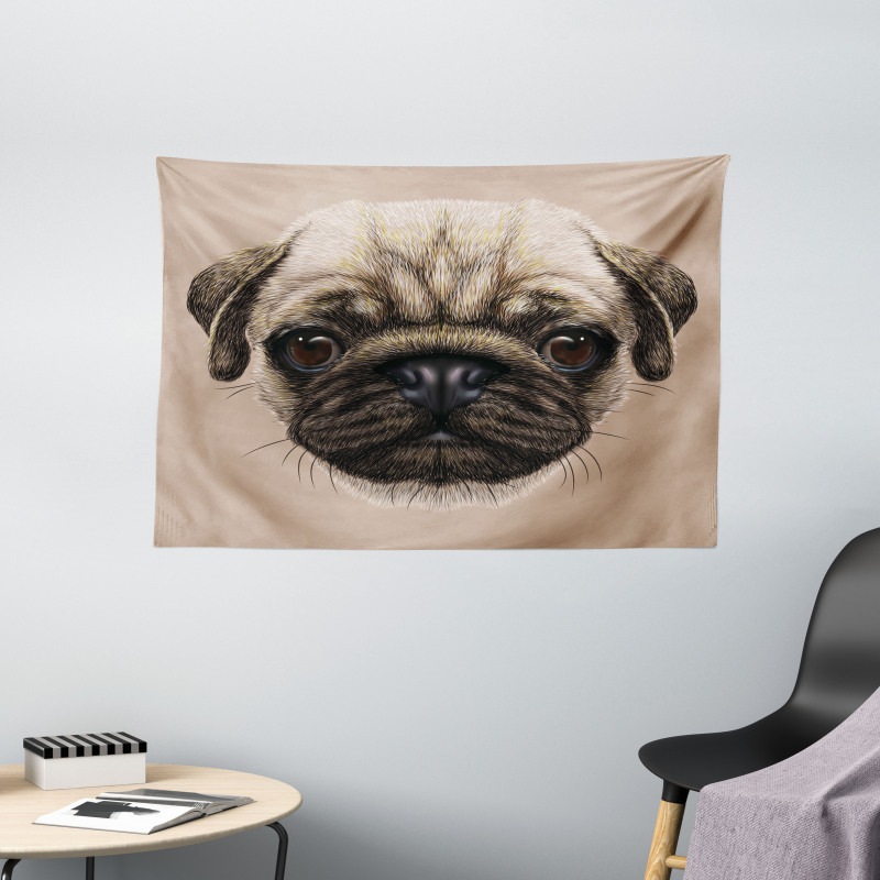 Pet Animal Art Design Dog Wide Tapestry