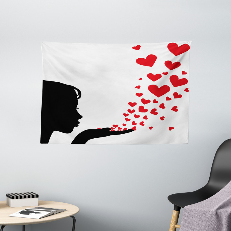 Girl Silhouette Wide Tapestry