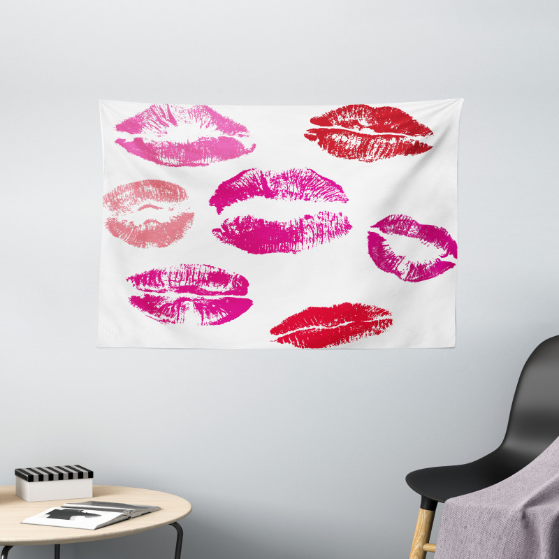 Grunge Looking Lipstick Wide Tapestry
