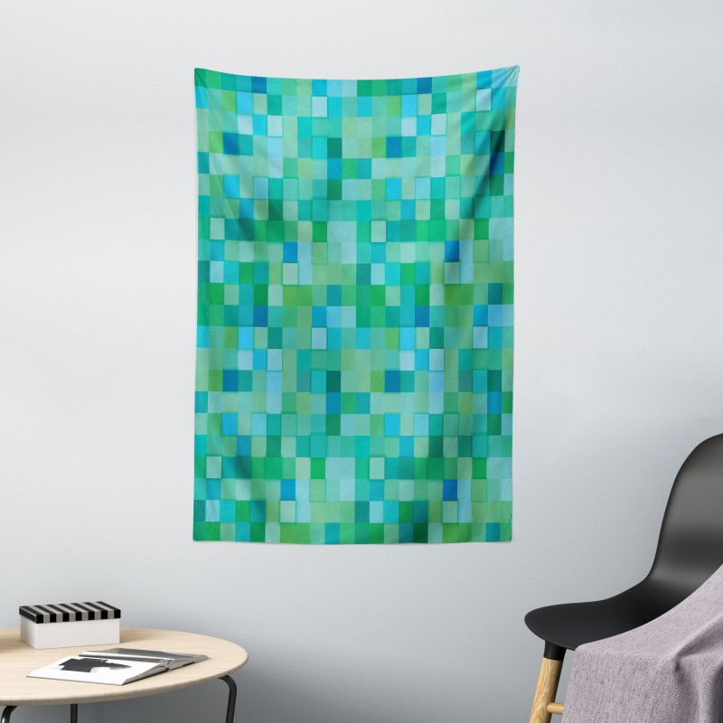 Cube Pattern Vibrant Color Tapestry