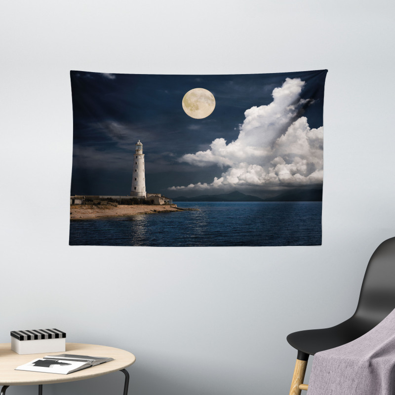 Old Lighthouse by Sea Wide Tapestry