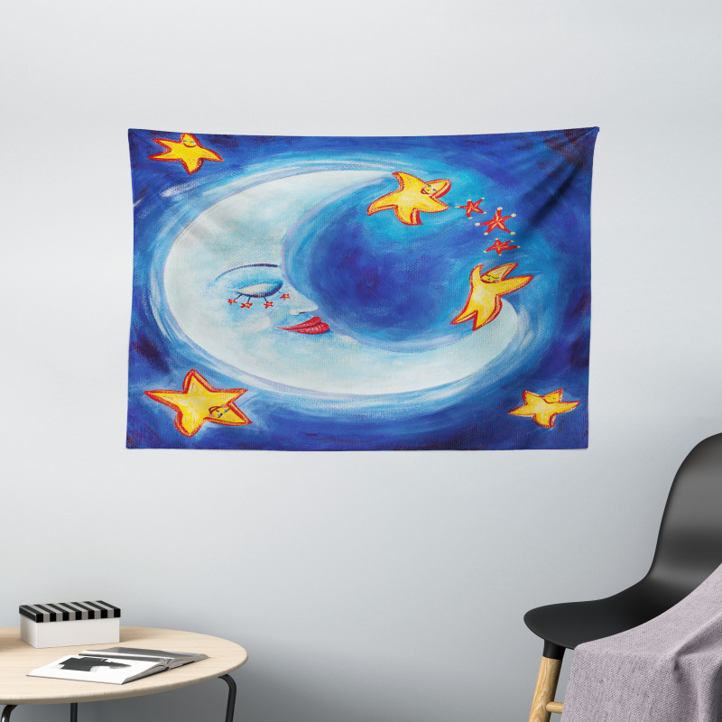 Cartoon Vibrant Star Dance Wide Tapestry