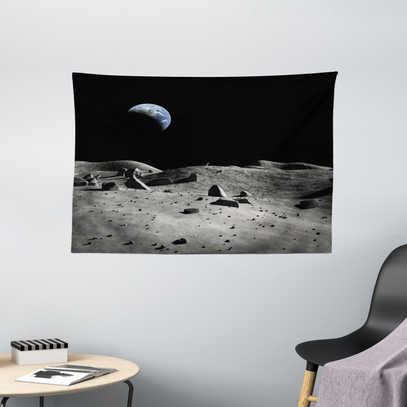 Earth Seen from the Moon Wide Tapestry