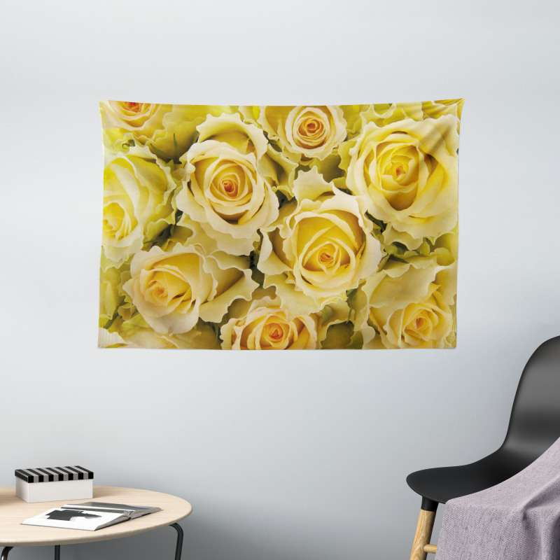 Yellow Bridal Flourish Wide Tapestry