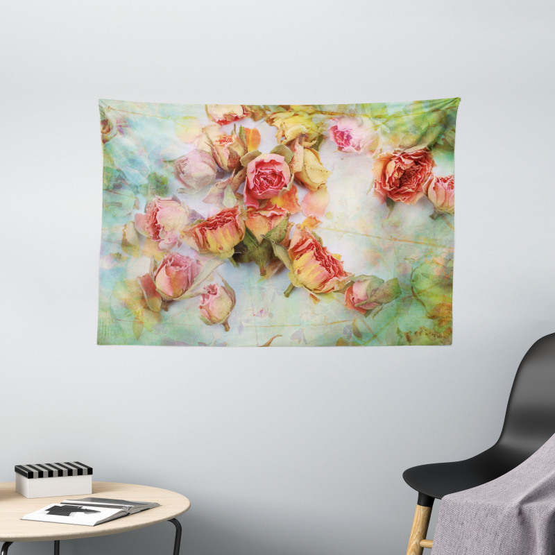 Dried Petals Nostalgia Wide Tapestry