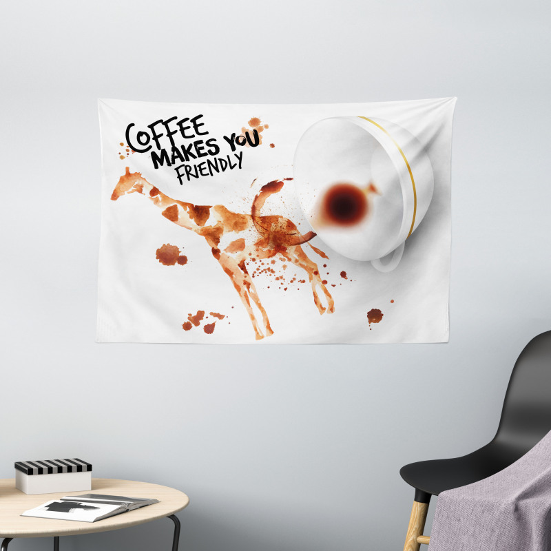 Funny Giraffe Wide Tapestry