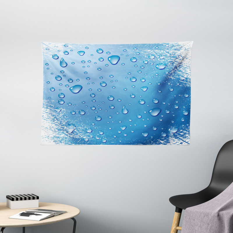 Realistic Water Bubbles Wide Tapestry