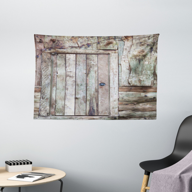 Old Barn Door Cottage Wide Tapestry