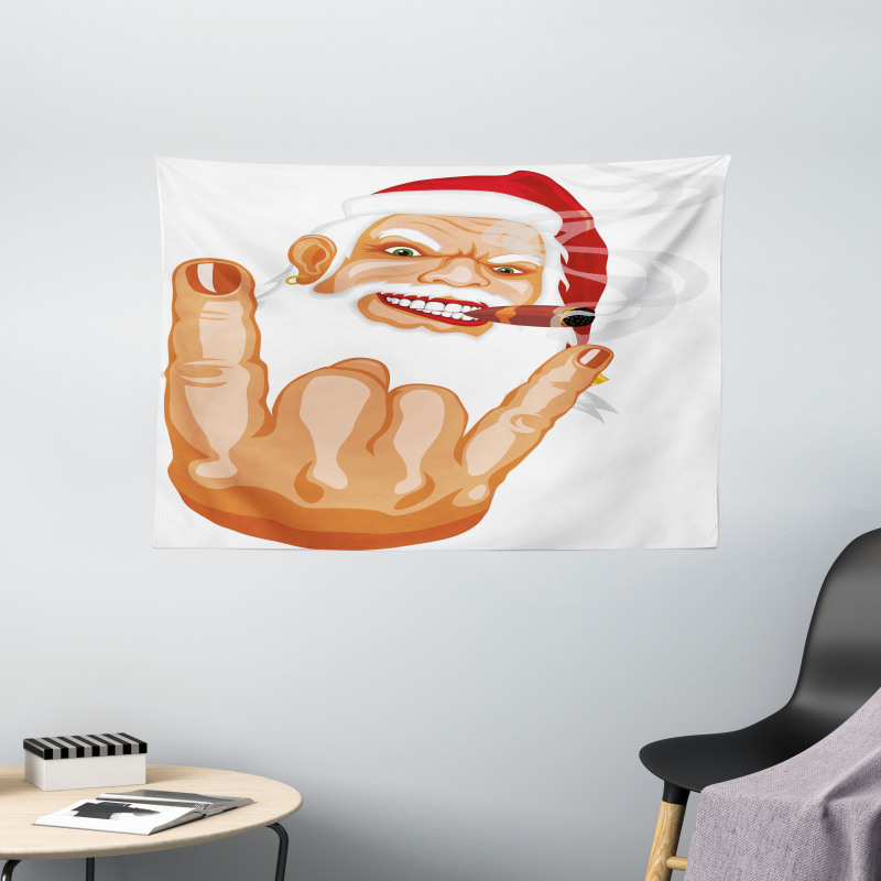 Rocker Santa Claus Wide Tapestry