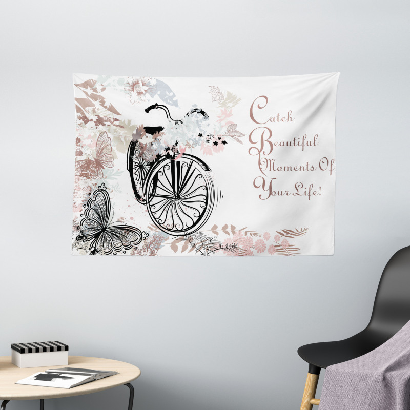 Soft Color Palette Bike Wide Tapestry