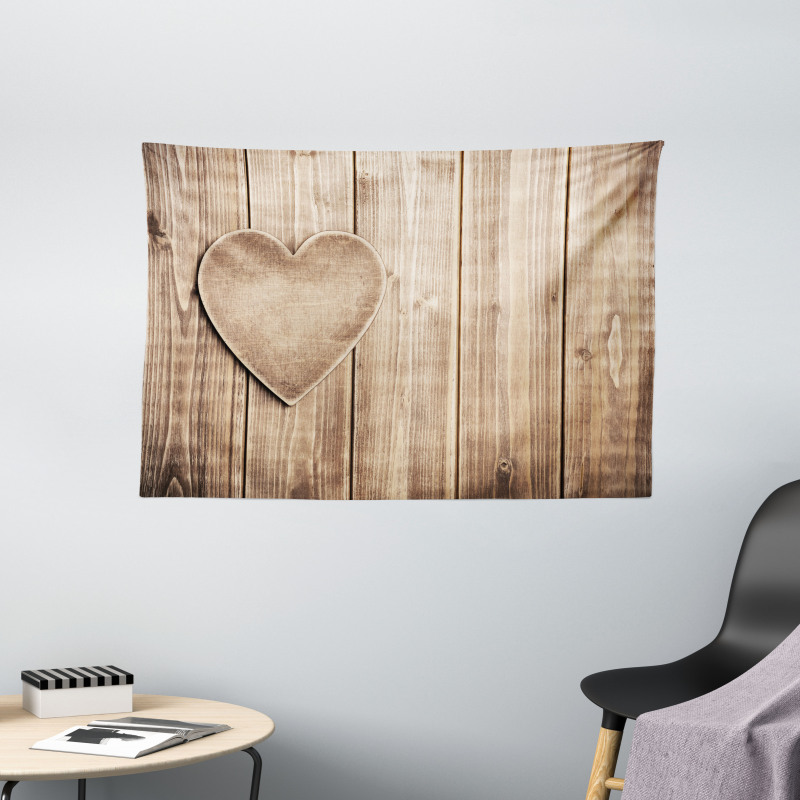 Rustic Heart Wide Tapestry