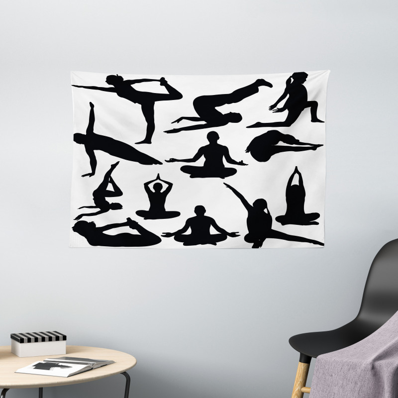 Yoga Postures Body Wide Tapestry