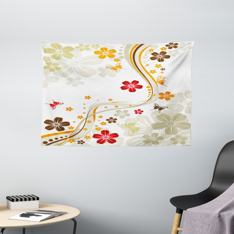 Swirling Florets Botany Wide Tapestry