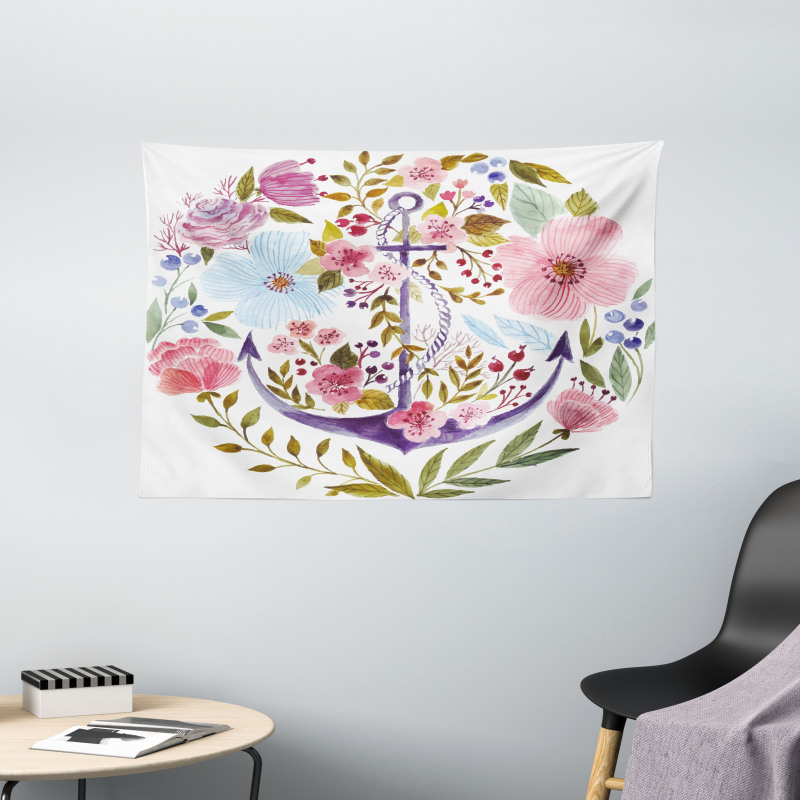 Marine Anchor Ivy Wide Tapestry